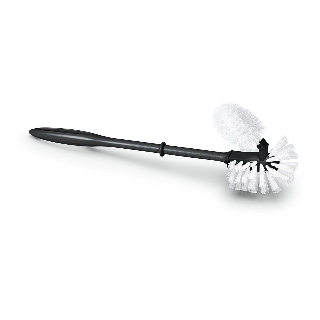 Nölle Profi Brush WC-borsten med kantborste av återvinningsmaterial, stor (1 styck) från Nölle Profi Brush Borst- & Penselteknik e.K. har ett svart handtag, vita borst och en vinklad borste för användning under kanten.