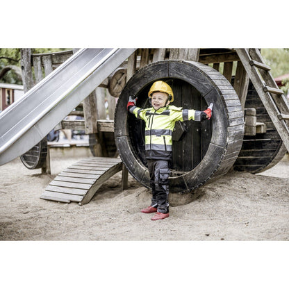 NITRAS MOTION TEX KIDS, softshelljacka med hög synlighet, neongul/svart