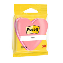 Ett paket med Post-it® Notes i rosa hjärtform (70x70mm, 225 blad, 1 block) från 3M Deutschland GmbH-100% PEFC-certifierat-perfekt som kreativ presentdekoration.