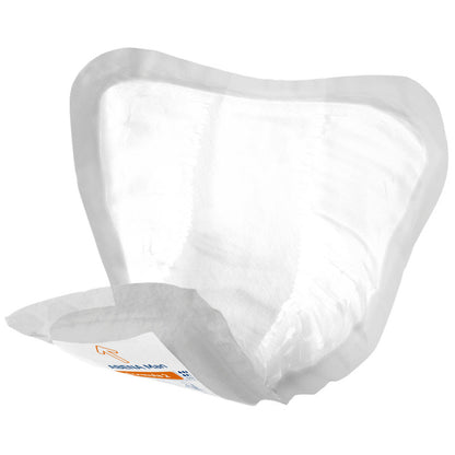 Närbilden av ABENA Man Formula Premium från Abena Re-Seller GmbH visar den absorberande kärnan och den delvis exponerade tejpremsan, perfekt för diskret inkontinensskydd för män.