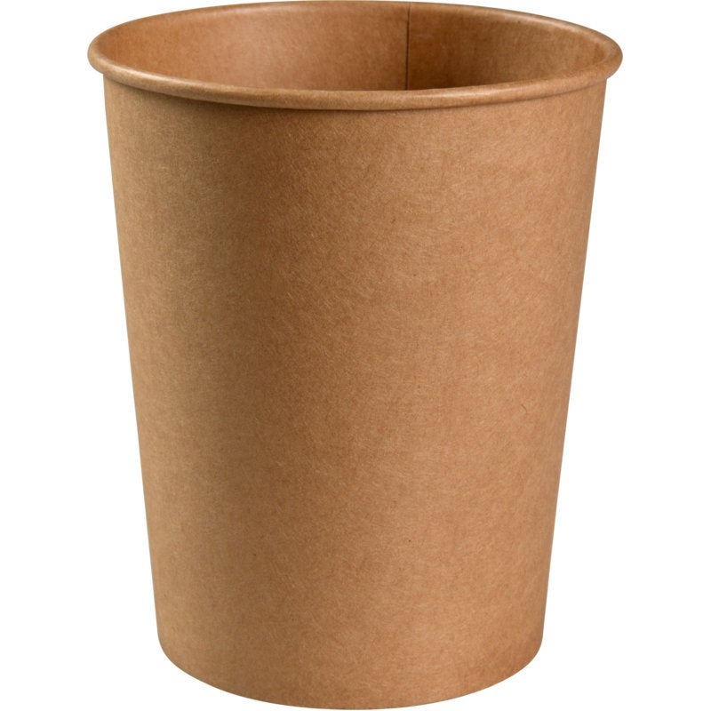 En brun Abena Re-Seller GmbH skål (1.000 ml, ø 11,5 cm, Kraft/PE) står upprätt mot en vit bakgrund - perfekt för restaurangbranschen; tillgänglig i förpackningar om 50.
