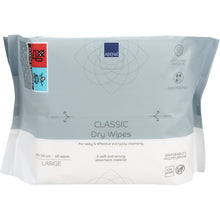 En förpackning med 65 Abena Classic engångstvättlappar, vit, vardera 30x38 cm, från Abena Re-Seller GmbH. Kännetecknas av hygienisk rengöring, stark absorptionsförmåga och mångsidig engångsanvändning för kroppsvård.