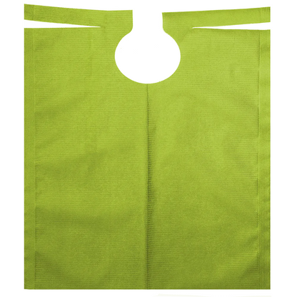 AMPri-patienthaklappen med PE-beläggning i måtten 500 x 600 mm och tillgänglig i olika färger, är ett nonwoven förkläde från AMPri Handelsgesellschaft mbH. Med sin rundade halsringning och två horisontella band i övre änden är den idealisk för tandläkarbehandlingar. Varje rulle innehåller 80 stycken.