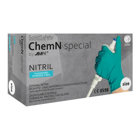 Ampri SolidSafety Chemn Special Nitril Chemical Protection Gloves S - XXL