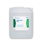 Dr. Schumacher DESCOSEPT PUR Schnelldesinfektion in einem 10-Liter-Behälter aus durchsichtigem Kunststoff mit grün-weißem Etikett, Griff und Schraubverschluss zur alkoholischen Schnelldesinfektion von medizinischen Geräten.