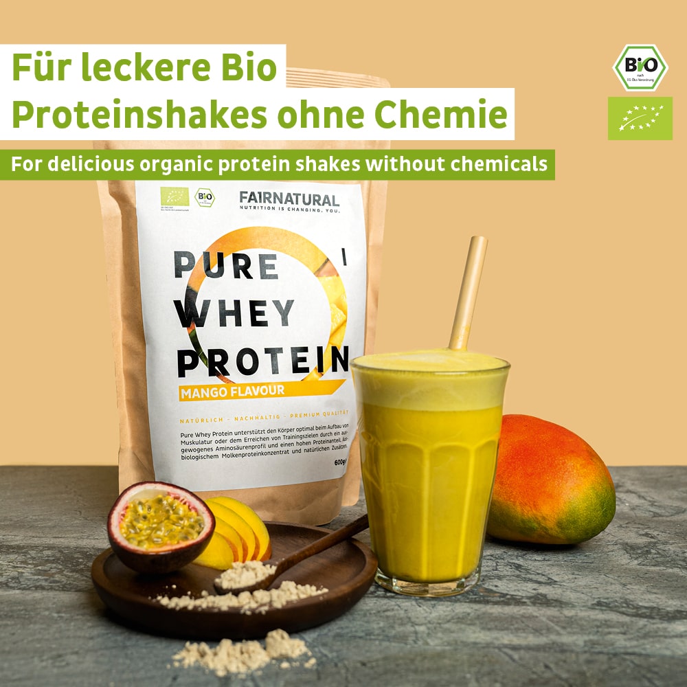 Ekologisk vassleproteinpulver Mango