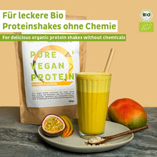Ekologiskt veganskt proteinpulver mango utan soja