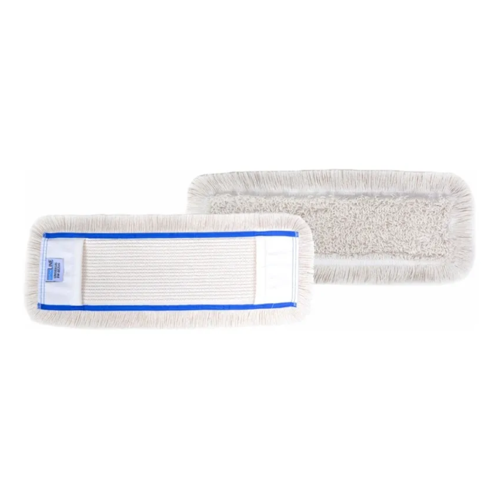 Avbildade är två rektangulära vita Arcora Universal Bw-överdragsdynor från Arcora International GmbH – en visar den strukturerade rengöringsytan, den andra baksidan med blå kant och etikett – idealisk för industriell rengöring med din föredragna lösning.