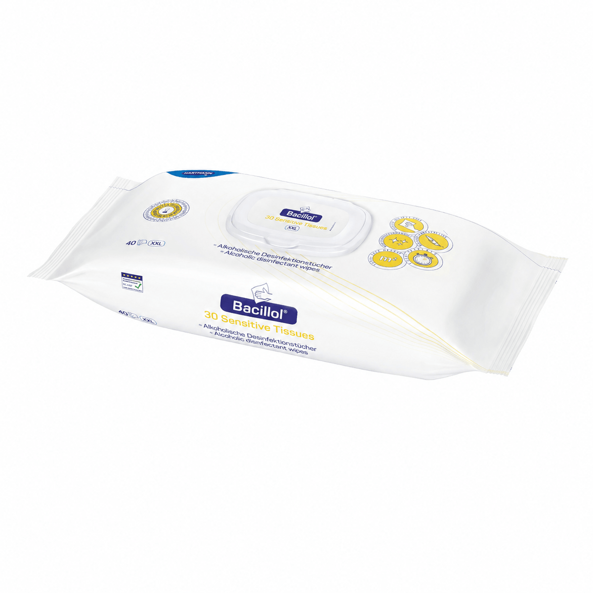 Hartmann Bacillol 30 Sensitive Tissues desinfektionsservetter | Förpackning (40 stycken)