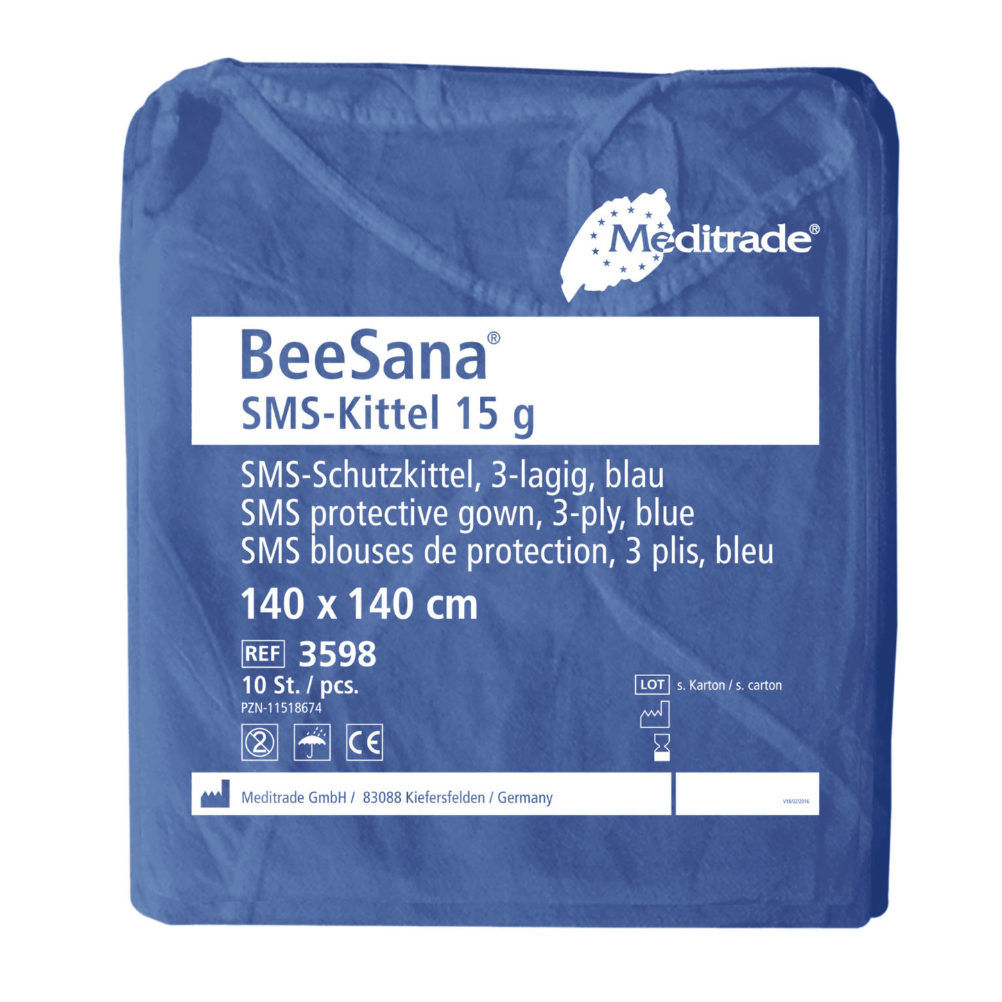 Ett paket med 100 Meditrade BeeSana® SMS-rockar 15g (utgående artikel) från Meditrade GmbH, för engångsbruk. Artikelinfo på tyska, engelska & franska.