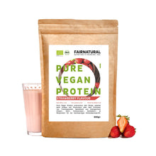 Ekologiskt veganskt proteinpulver jordgubb utan soja