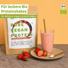 Ekologiskt veganskt proteinpulver jordgubb utan soja