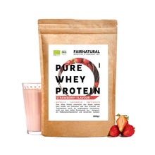 Ekologiskt vassleproteinpulver jordgubbar