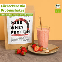 Ekologiskt vassleproteinpulver jordgubbar
