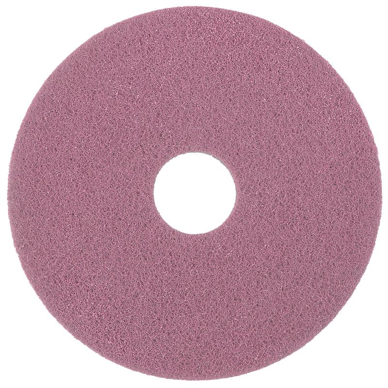 Das Diversey Twister Pad Pink für Vinylböden von Diversey Deutschland GmbH & Co. OHG ist ein kreisrundes, strukturiertes Reinigungspad mit zentralem Loch, das von oben auf weißem Hintergrund abgebildet ist.