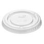 Ett klart, transparent lock från Duni GmbH har räfflade kanter och präglade symboler för återvinning och avfallshantering på sin yta. Det är speciellt utformat för en 60 ml-behållare som ofta används inom gastronomi för förvaring eller take-away av mat.