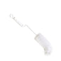Den Haug Bürsten KG BABYFLASKBORSTE, NYLON 6.0 VIT, ø0,35mm mjuk, 310xø50mm har ett vitt mjukt nylonborsthuvud med vriden metallstång och plasthandtag med upphängningshål - idealisk för enkel rengöring av nappflaskor.