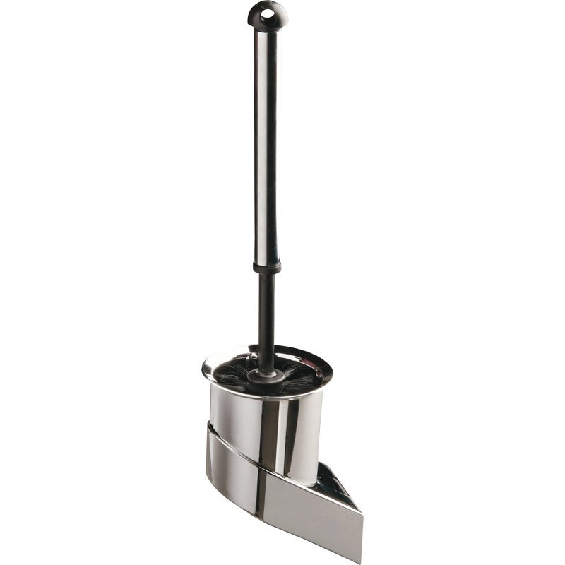 Haug Bürsten KG WC-VÄGGSET,M.BORSTE 61333 KROMAD (115x100x410mm) kännetecknas av en modern, fyrkantig bas, ett upprätt handtag med rund ände och en ring för lätt grepp. Allt i en elegant kromdesign.