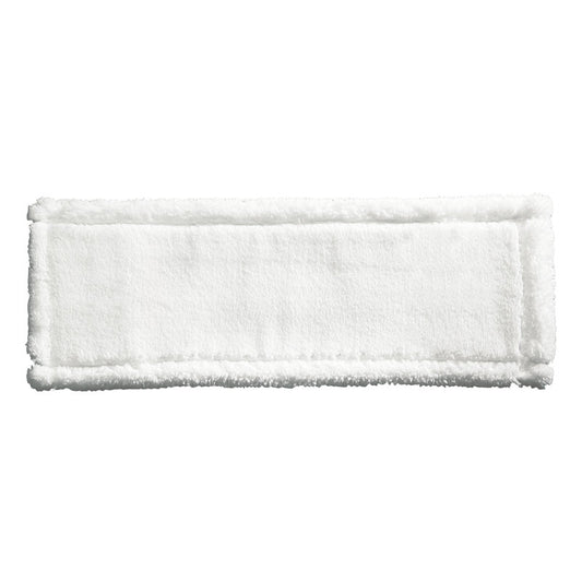 Ein rechteckiges, weißes WISCHBEZUG POLYESTER 400MM Reinigungspad aus 100% Mikrofaser von Haug Bürsten KG ist vor einem schlichten weißen Hintergrund abgebildet.