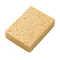 Den CELLULOSVAMP, GUL 140X100X46MM från Haug Bürsten KG är en rektangulär gul svamp med synlig porös textur, idealisk för hemmabruk och avbildad på vit bakgrund.
