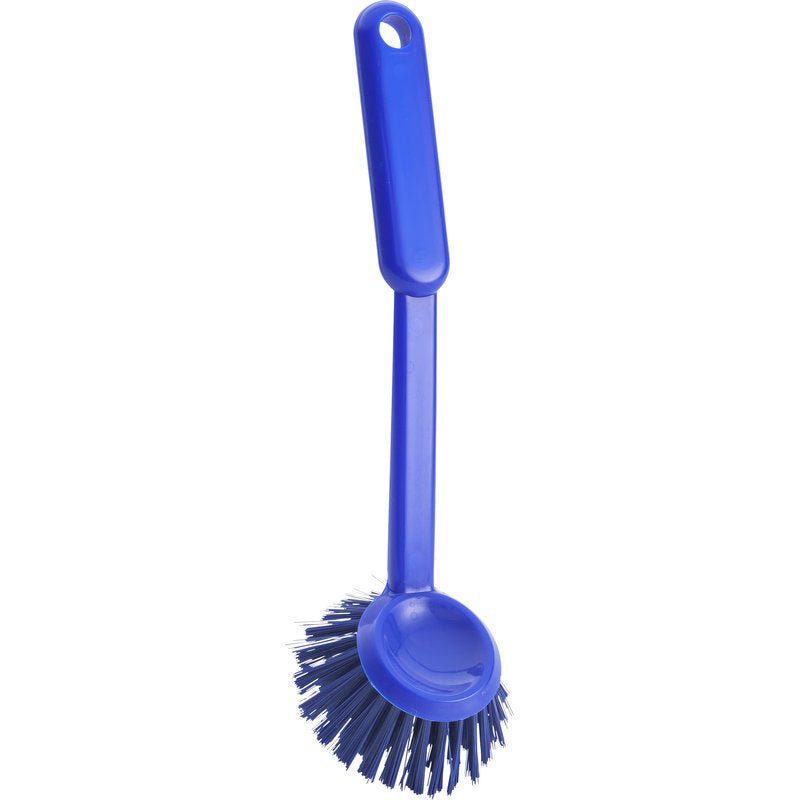 DISKBORSTE RUND från Haug Bürsten KG har 0,35mm hårda borst, ett runt huvud (255xø70x23mm) och ett handtag med upphängningshål - idealisk för köksrengöring.