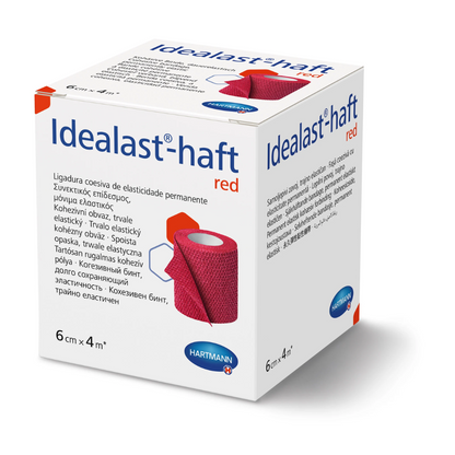 Hartmann Idealast®-haft Color, permanent elastisk idealbind i rött, 6 x 4 cm