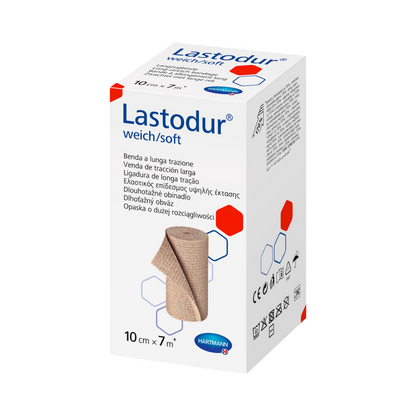 Långsträckbinda för lätt kompression