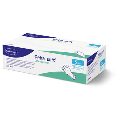 Hartmann Peha-soft® Latex protect, puderfri undersökningshandske, storlek S
