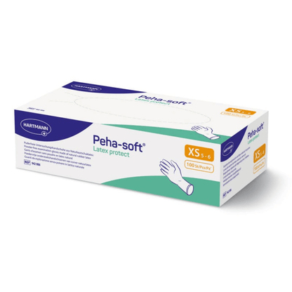 Hartmann Peha-soft® Latex protect, puderfri undersökningshandske, storlek XS