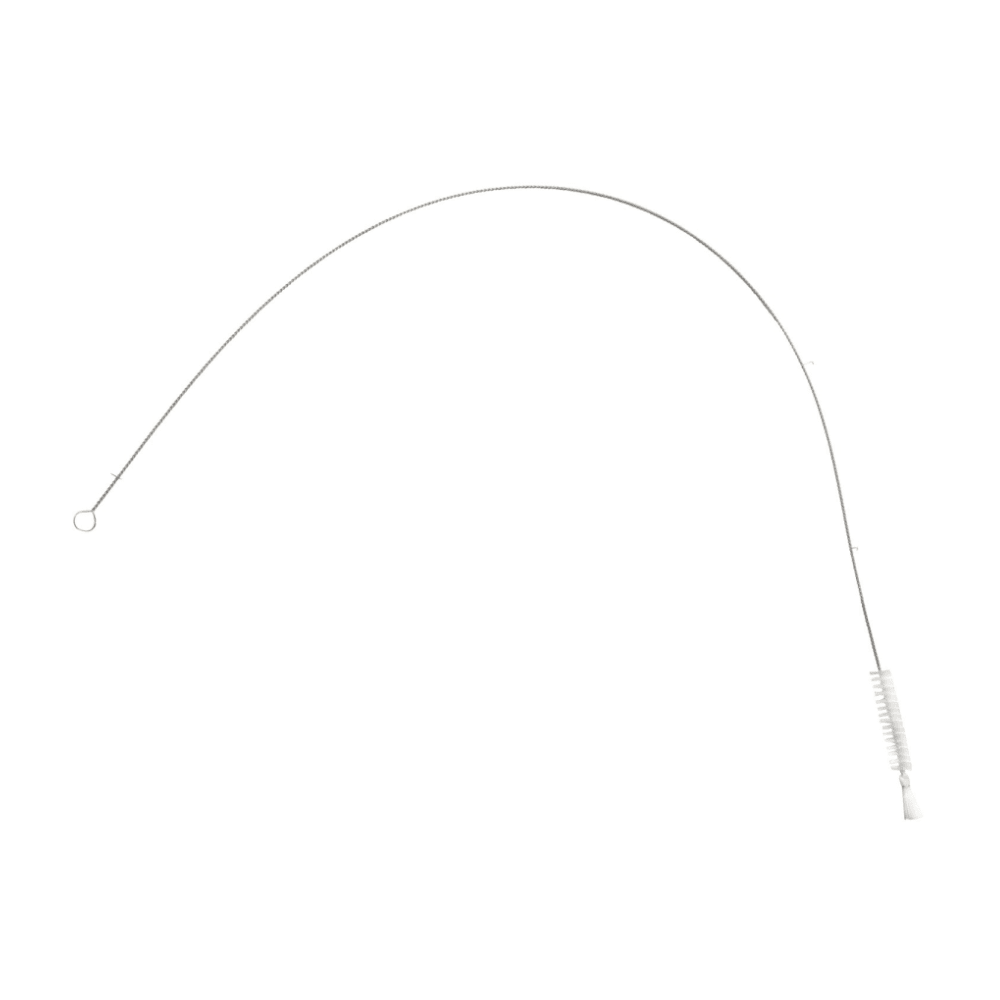 Haug slangborste Nylon 6.0 Transparent har en flexibel, tunn tråd med ett litet öglehandtag i ena änden och vita nylonborstar i den andra änden. Den lätt böjda tråden uppfyller HACCP-hygienestandarder och är därför idealisk för rengöring av rörledningar. Denna produkt från Haug Bürsten KG mäter 1200 x Ø15 mm och levereras i ett paket med en styck.