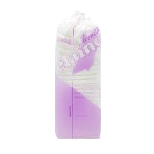 Holthaus Medical Elaine Kosmetisk bomull Viskos sicksack | Förpackning (1 styck) från Holthaus Medical GmbH & Co. KG är idealisk för din hudvårdsrutin och kännetecknas av en synlig fiberstruktur i en stående förpackning med lila etikett mot vit bakgrund.