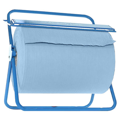 WypAll® X80 PowerClean stor rulle (31,00 x 31,50 cm) från Kimberly-Clark GmbH är monterad på en dispenserställning av metall med tandad kant och är därför idealisk för professionellt bruk.