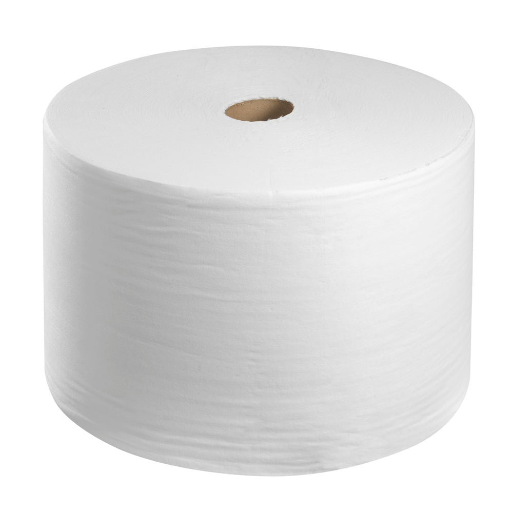 WypAll® X50 General Clean stor rulle från Kimberly-Clark GmbH erbjuder 1 vit rulle med 1100 ark, idealisk som absorberande dukar eller rengöringsdukar stor rulle för områden med hög trafik - perfekt för kommersiellt bruk.