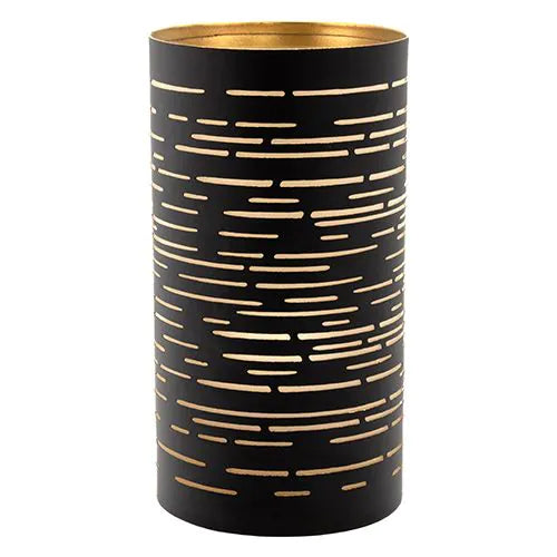 Papstar Securit® ljushållare Ø 8 cm x 15 cm svart/guld