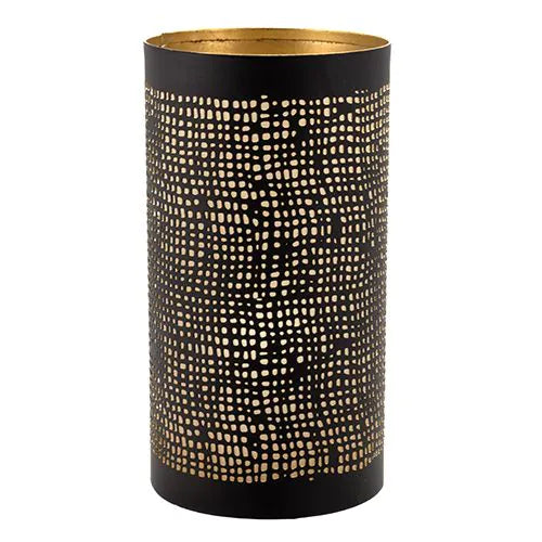 Papstar Securit® ljushållare Ø 8 cm x 15 cm svart/guld