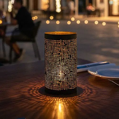 Papstar Securit® ljushållare Ø 8 cm x 15 cm svart/guld