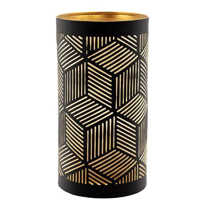 Papstar Securit® ljushållare Ø 8 cm x 15 cm svart/guld