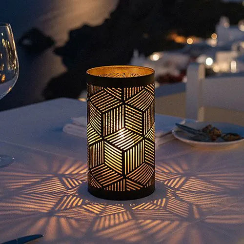 Papstar Securit® ljushållare Ø 8 cm x 15 cm svart/guld