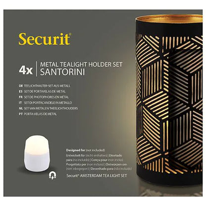 Papstar Securit® ljushållare Ø 8 cm x 15 cm svart/guld