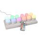 Papstar Securit® 12 LED värmeljus inkl. laddstation Ø 4 cm x 5 cm "Amsterdam" belysningstid 12-40 timmar