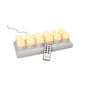 Papstar Securit® 12 LED värmeljus inkl. laddstation Ø 4 cm x 5 cm "Amsterdam" belysningstid 12-40 timmar