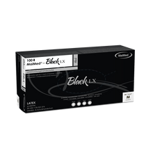 MaiMed-Black LX PF engångshandskar av latex, puderfria, 100 st/kartong
