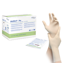 MaiMed-Tex sterila, lätt pulveriserade operationshandskar av latex 50 par/kartong