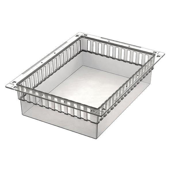 Novocal PC-modulen är en transparent, delbar, rektangulär plastbehållare med slitsade sidor och platt botten, med måtten 400 x 300 x 100 mm (BxDxH) inkl. utdragsstopp. Utdragsstopp - perfekt för PC-förvaring och organisation. Förpackning: 1 styck.