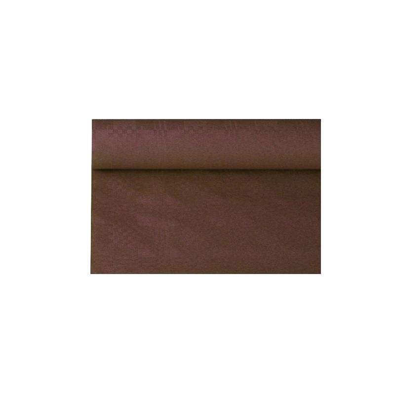 En rulle PAPSTAR papperduk med damastprägling från PAPSTAR GmbH är delvis utrullad mot en enkel vit bakgrund och visar en slät textur med subtila mönster.