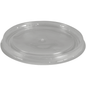 Avbildat är ett transparent, runt PP-lock för skål (ø 11,1 cm) från Abena Re-Seller GmbH på vit bakgrund. Det platta locket har en lätt upphöjd kant och en mittknopp. Säljs i förpackningar om 50 stycken.