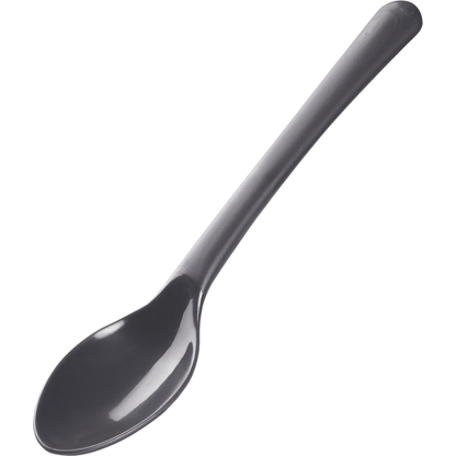 Den återanvändbara teskeden, 14 cm, svart, PP från Abena Re-Seller GmbH (förpackning med 100 stycken) är en svart, återanvändbar tesked av polypropen med långt skaft - ett miljövänligt val för daglig användning.