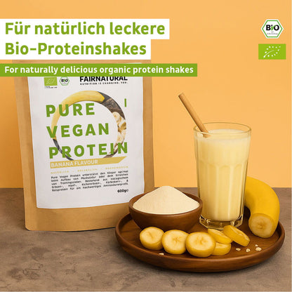 Ekologisk vegansk proteinpulver banan utan soja