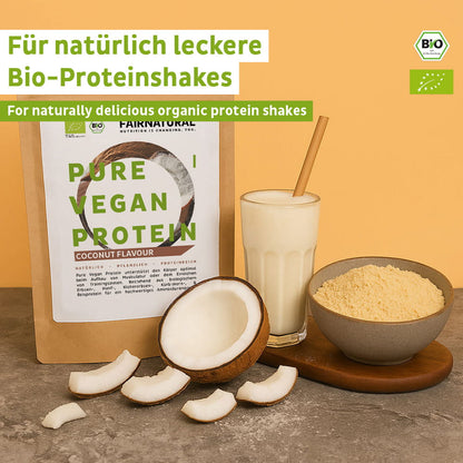 Organiskt veganskt proteinpulverkokosnöt utan soja