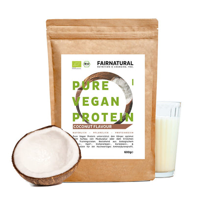Organiskt veganskt proteinpulverkokosnöt utan soja